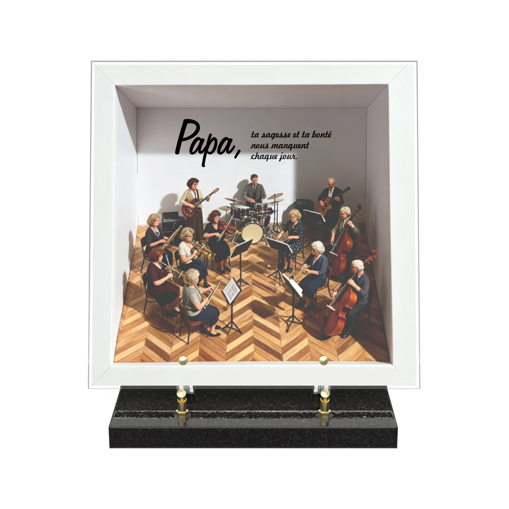 Plaque funéraire DIORAMA – Plaques Funéraires Créations® – vue complémentaire