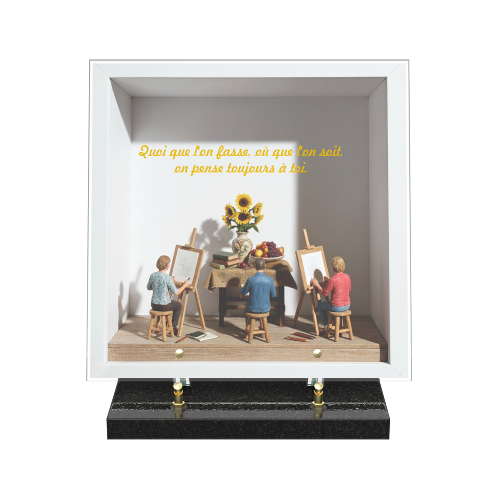 Plaque funéraire DIORAMA – Plaques Funéraires Créations® – vue complémentaire