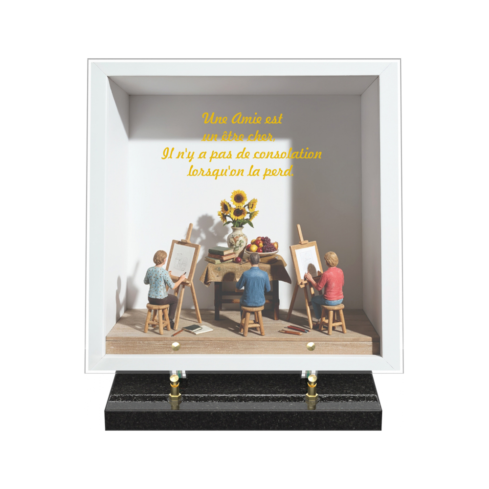 Plaque funéraire DIORAMA – Plaques Funéraires Créations® – vue complémentaire