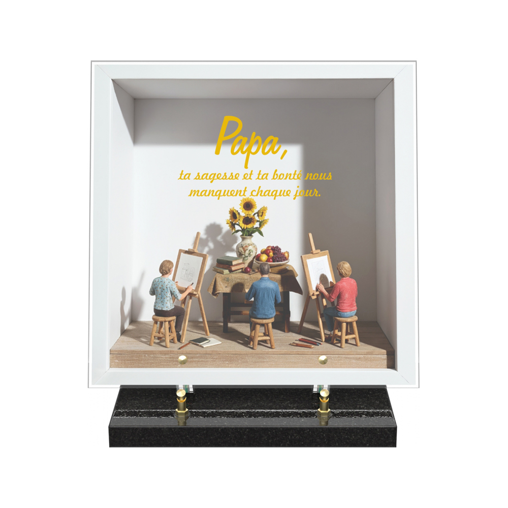 Plaque funéraire DIORAMA – Plaques Funéraires Créations® – vue complémentaire