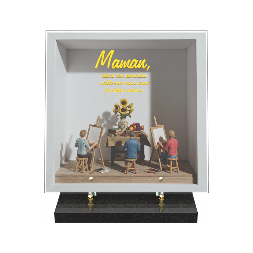 Plaque funéraire DIORAMA – Plaques Funéraires Créations® – vue complémentaire
