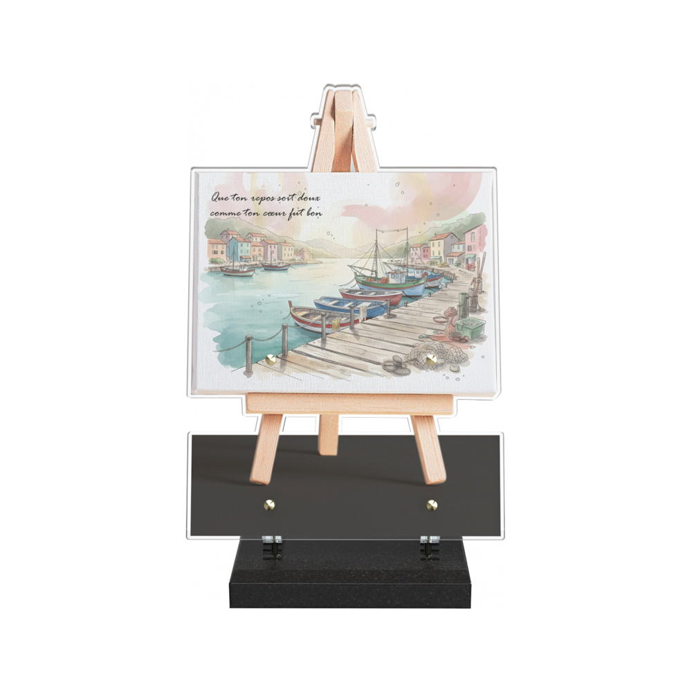 Plaque funéraire PITTURA – Plaques Funéraires Créations® – vue complémentaire