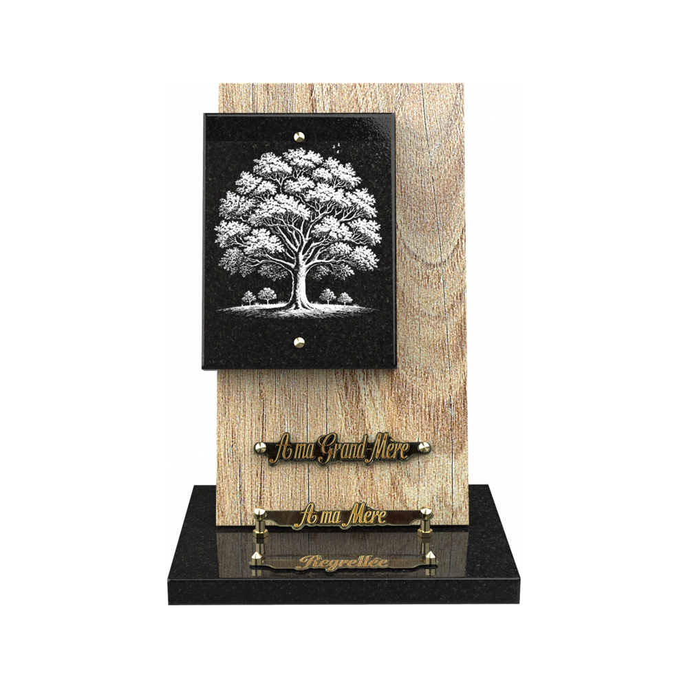 Plaque funéraire NÉMUS – Plaques Funéraires Créations® – vue complémentaire