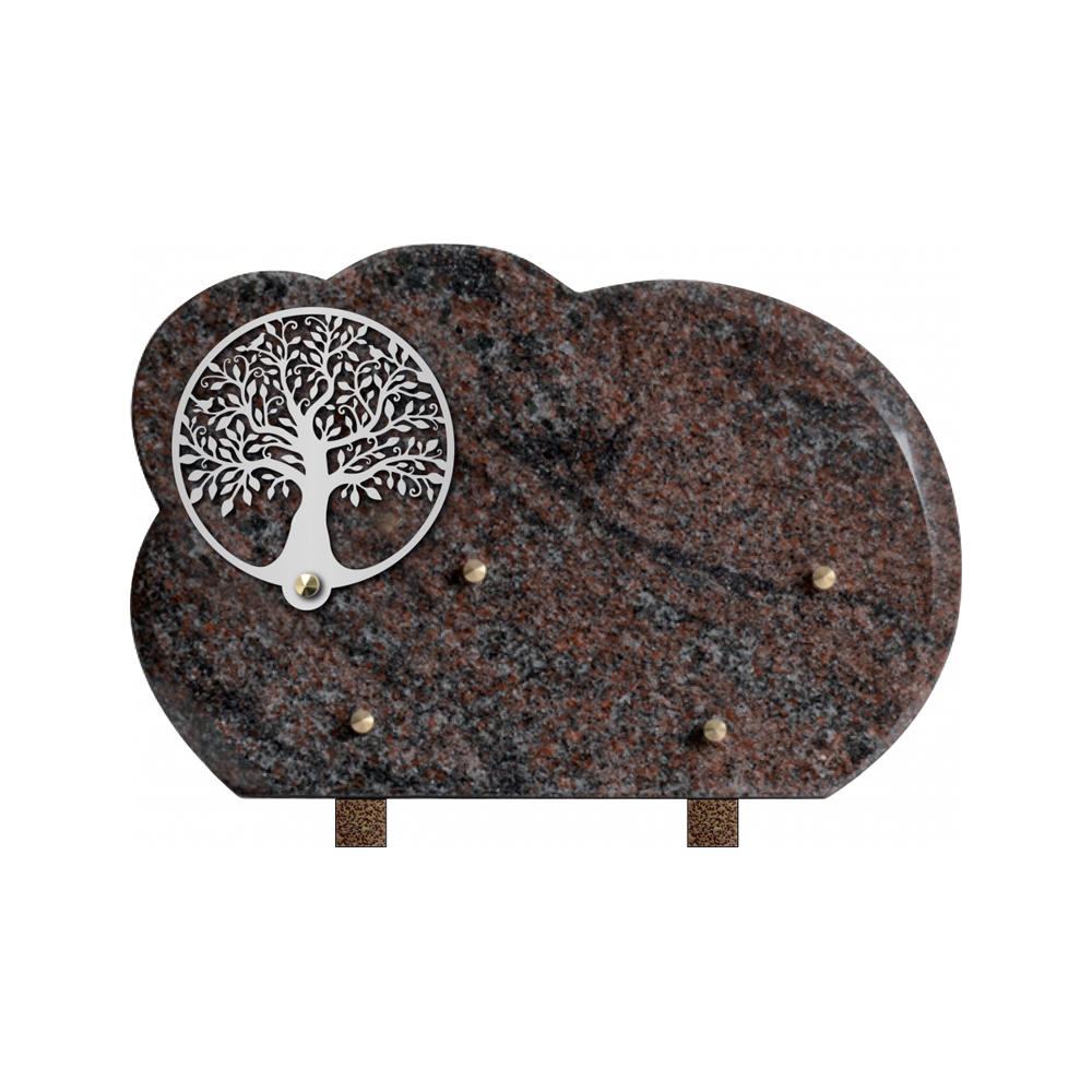 Plaque funéraire GRANIT / INOX – Plaques Funéraires Créations®