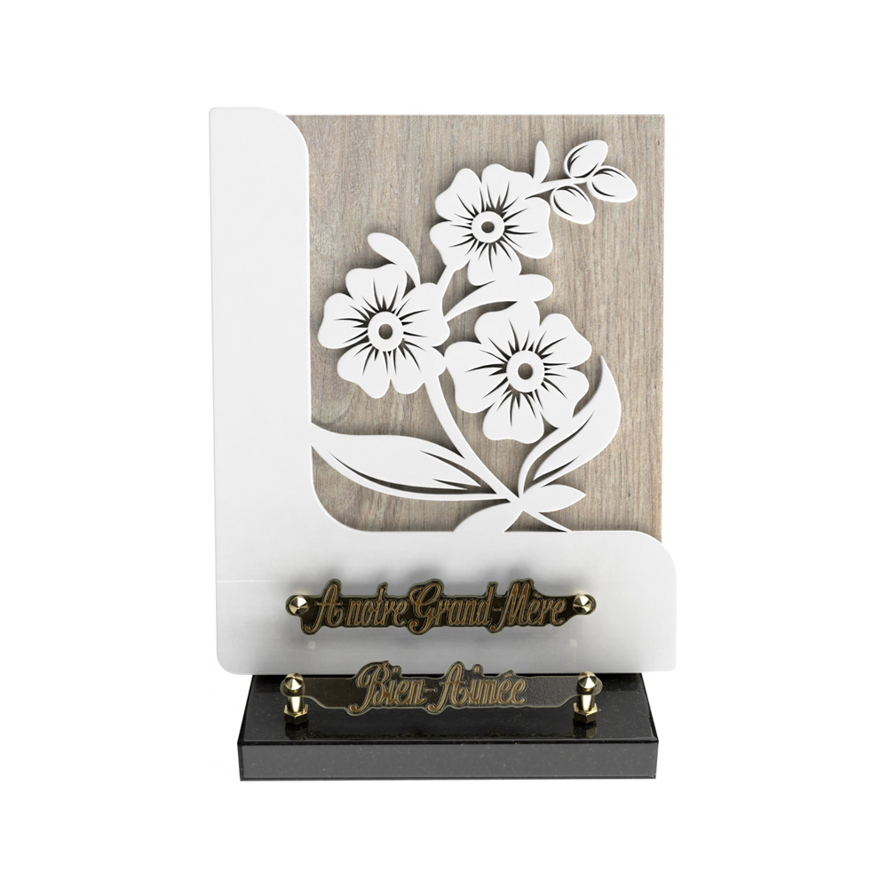Plaque funéraire AUBIER – Plaques Funéraires Créations® – vue complémentaire