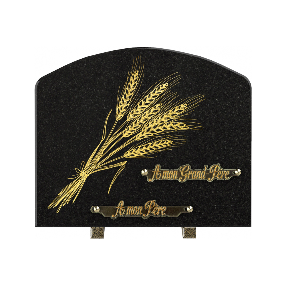 Plaque funéraire ÉCUEIL – Plaques Funéraires Créations® – vue complémentaire