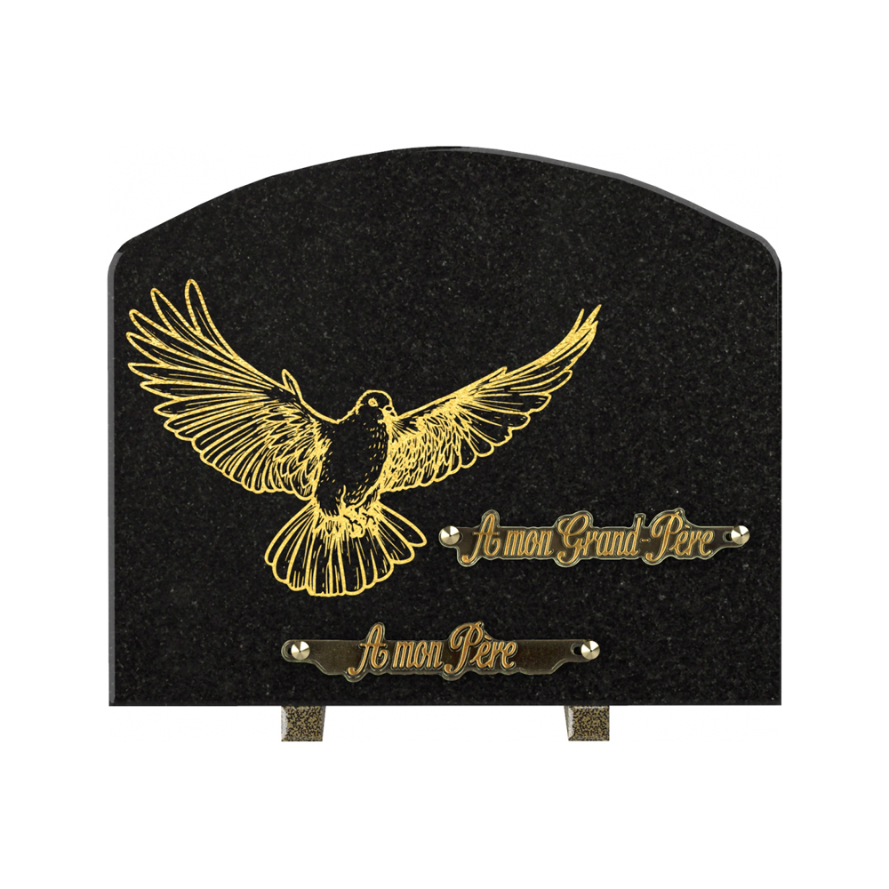 Plaque funéraire ÉCUEIL – Plaques Funéraires Créations® – vue complémentaire