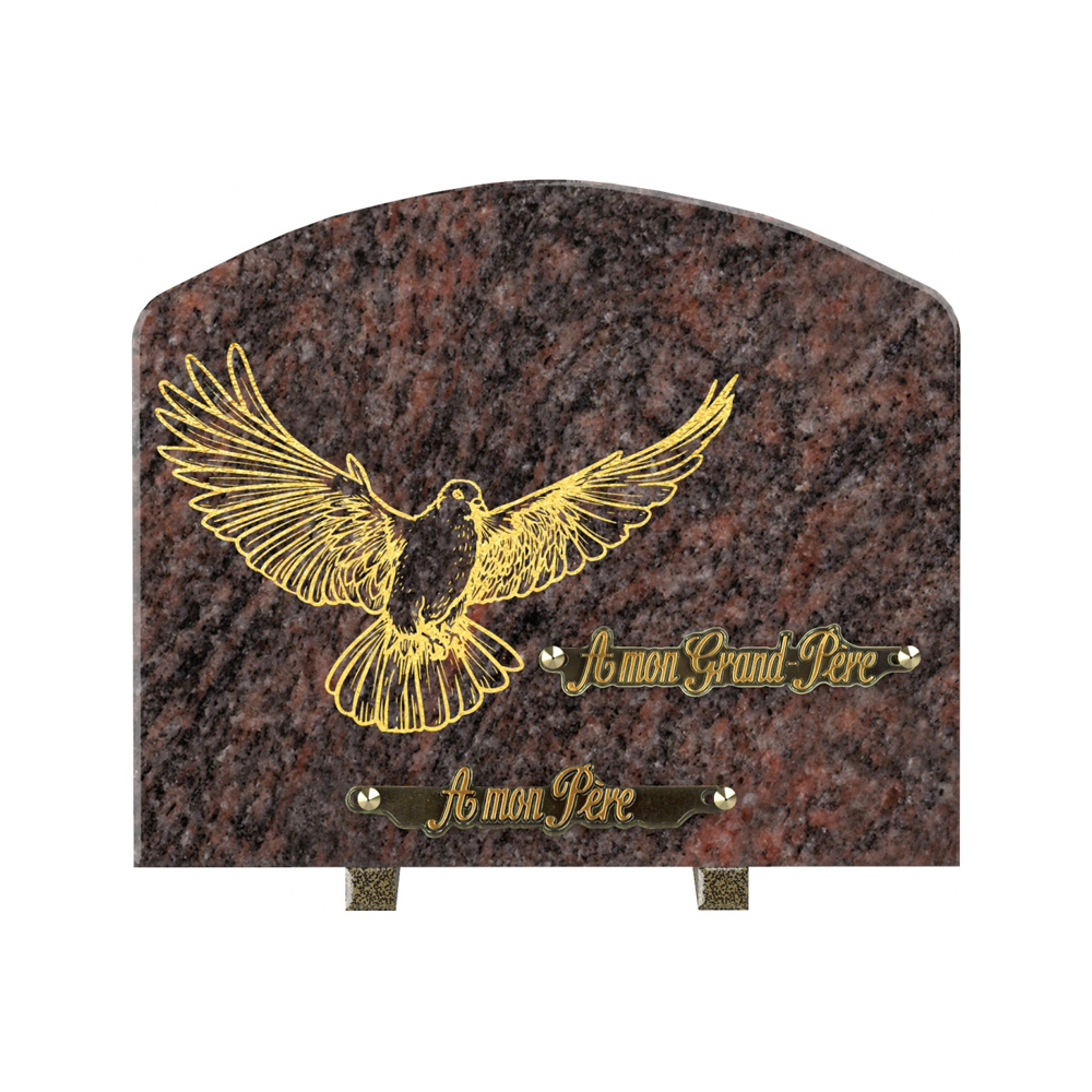 Plaque funéraire ÉCUEIL – Plaques Funéraires Créations® – vue complémentaire