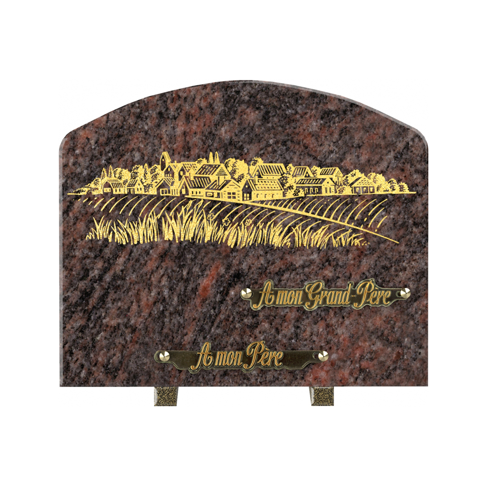 Plaque funéraire ÉCUEIL – Plaques Funéraires Créations® – vue complémentaire