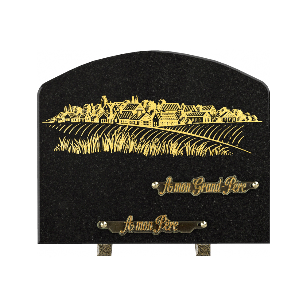 Plaque funéraire ÉCUEIL – Plaques Funéraires Créations® – vue complémentaire