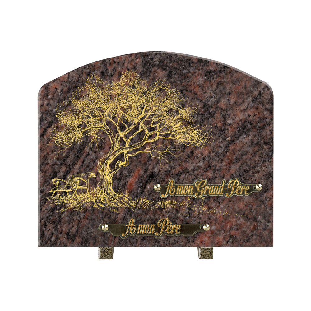 Plaque funéraire ÉCUEIL – Plaques Funéraires Créations® – vue complémentaire