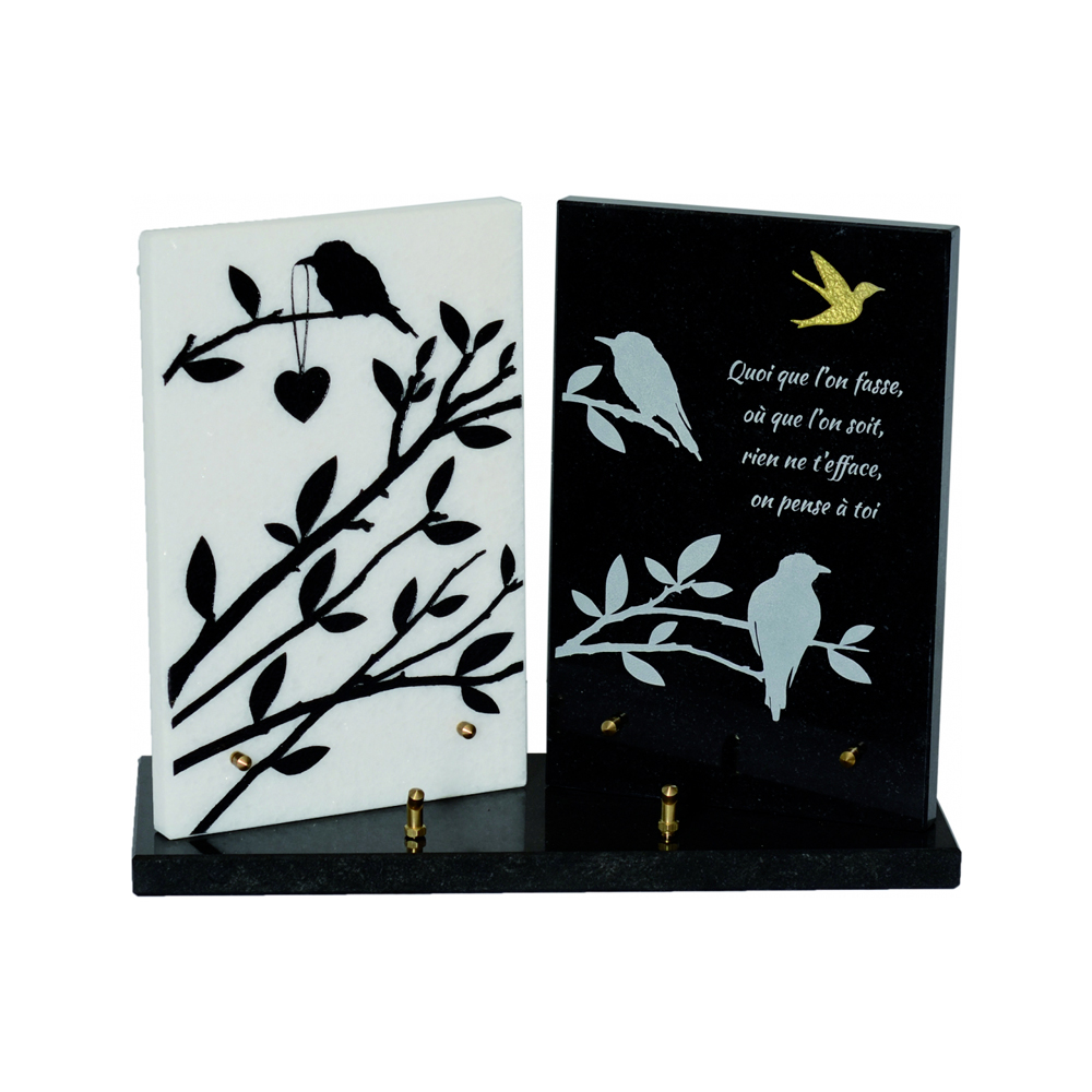 Plaque funéraire BLACK & WHITE – Plaques Funéraires Créations®