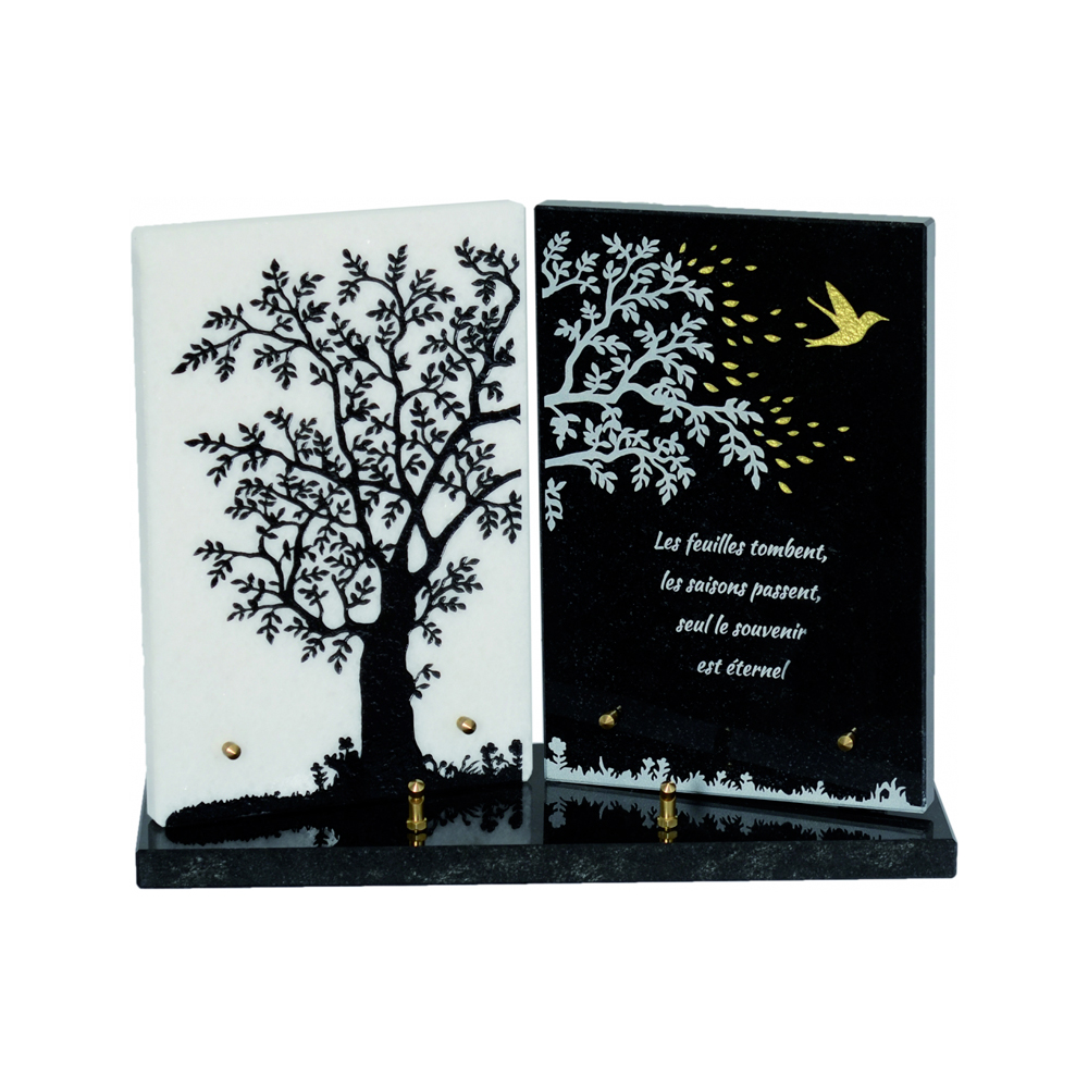 Plaque funéraire BLACK & WHITE – Plaques Funéraires Créations®