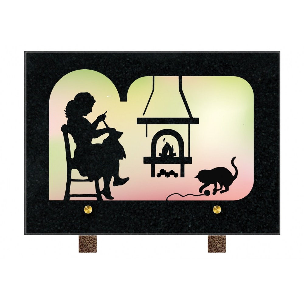 Plaque funéraire PASTEL à THÈME – Plaques Funéraires Créations® – vue complémentaire