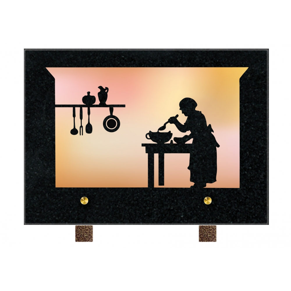Plaque funéraire PASTEL à THÈME – Plaques Funéraires Créations® – vue complémentaire