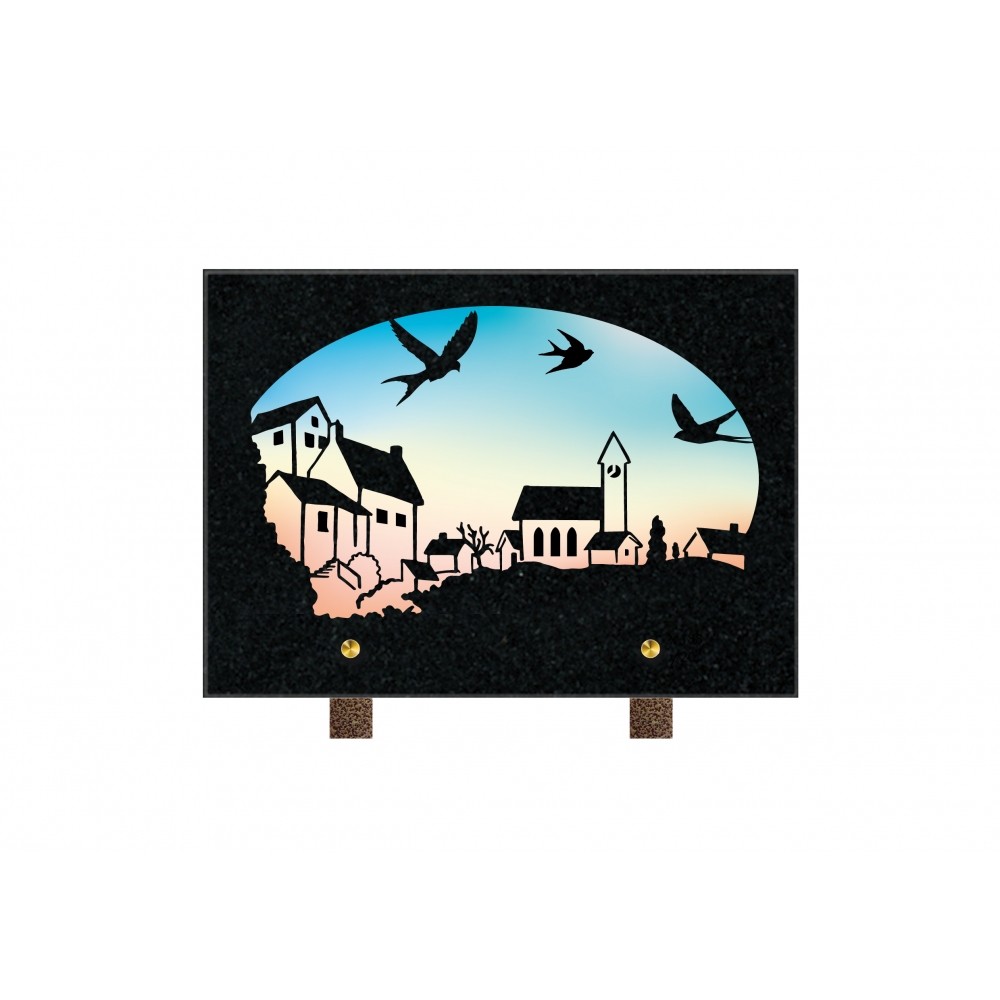 Plaque funéraire PASTEL à THÈME – Plaques Funéraires Créations® – vue complémentaire