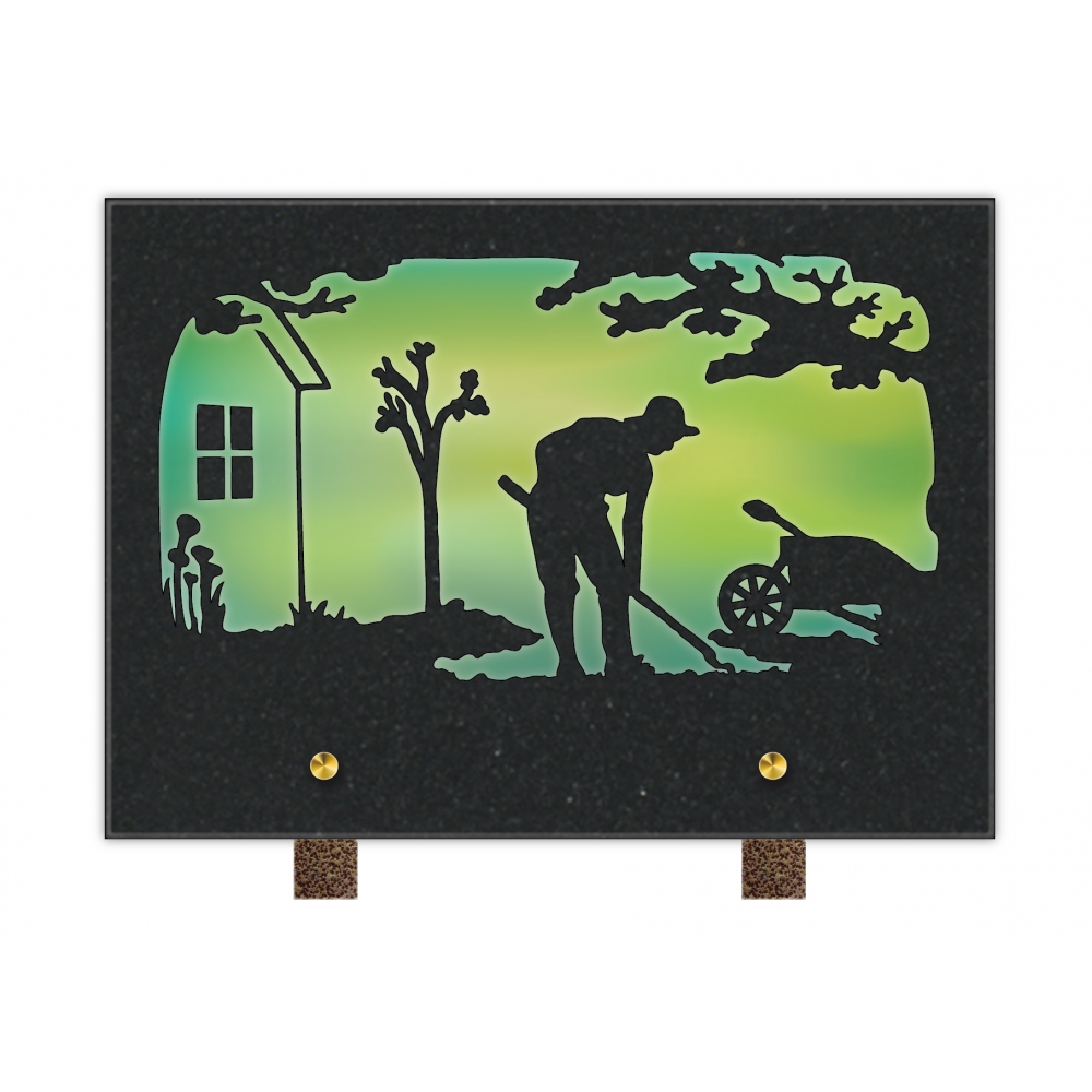 Plaque funéraire PASTEL à THÈME – Plaques Funéraires Créations® – vue complémentaire