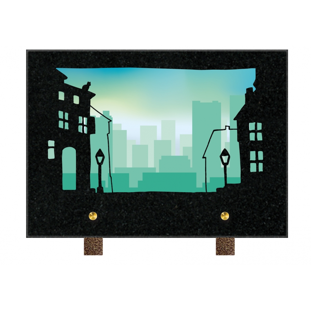 Plaque funéraire PASTEL à THÈME – Plaques Funéraires Créations® – vue complémentaire