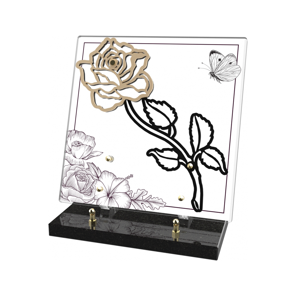 Plaque funéraire ÉLÉGANCE – Plaques Funéraires Créations® – vue complémentaire