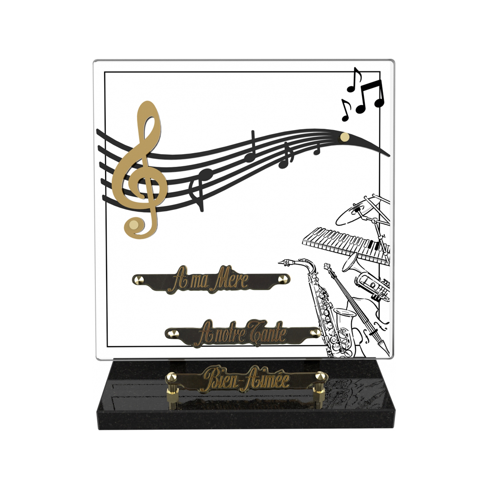 Plaque funéraire ÉLÉGANCE – Plaques Funéraires Créations® – vue complémentaire
