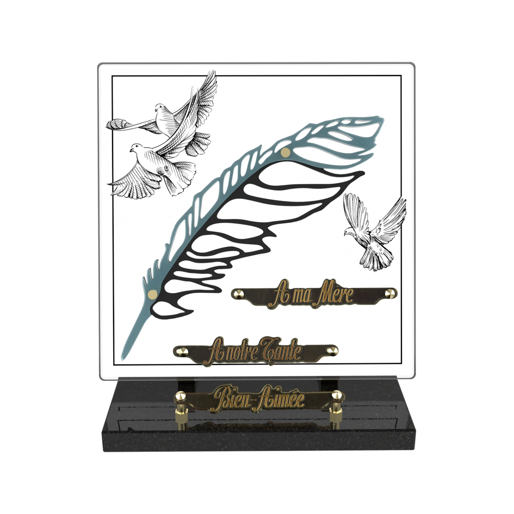 Plaque funéraire ÉLÉGANCE – Plaques Funéraires Créations® – vue complémentaire