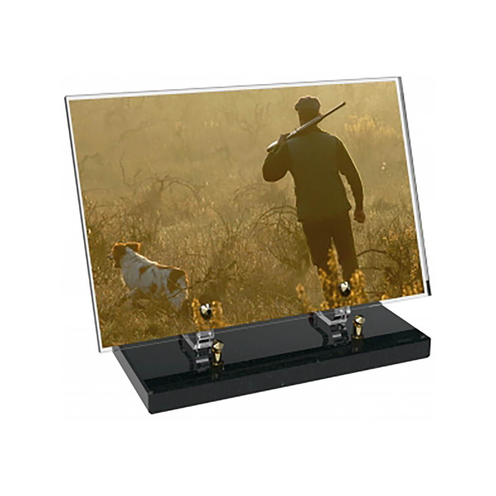 Plaque funéraire Rectangle Altuglas 30x20 - Chasse – Plaques Funéraires Créations® – vue complémentaire
