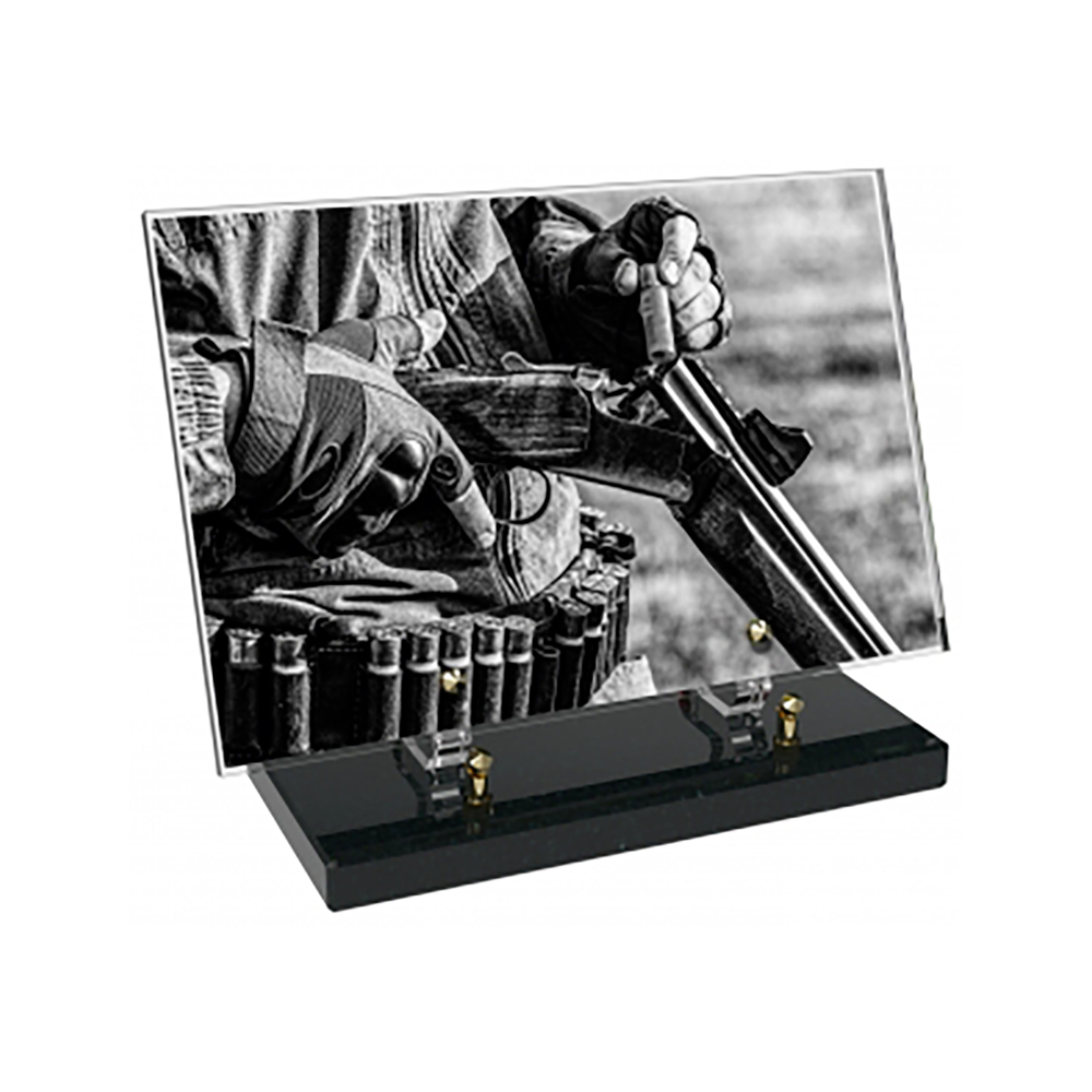 Plaque funéraire Rectangle Altuglas 30x20 - Chasse – Plaques Funéraires Créations® – vue complémentaire
