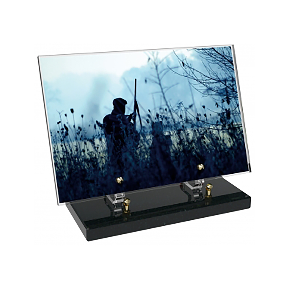 Plaque funéraire Rectangle Altuglas 30x20 - Chasse – Plaques Funéraires Créations® – vue complémentaire
