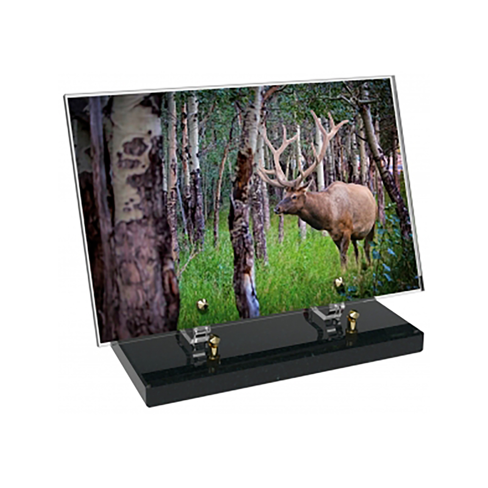 Plaque funéraire Rectangle Altuglas 30x20 - Chasse – Plaques Funéraires Créations® – vue complémentaire