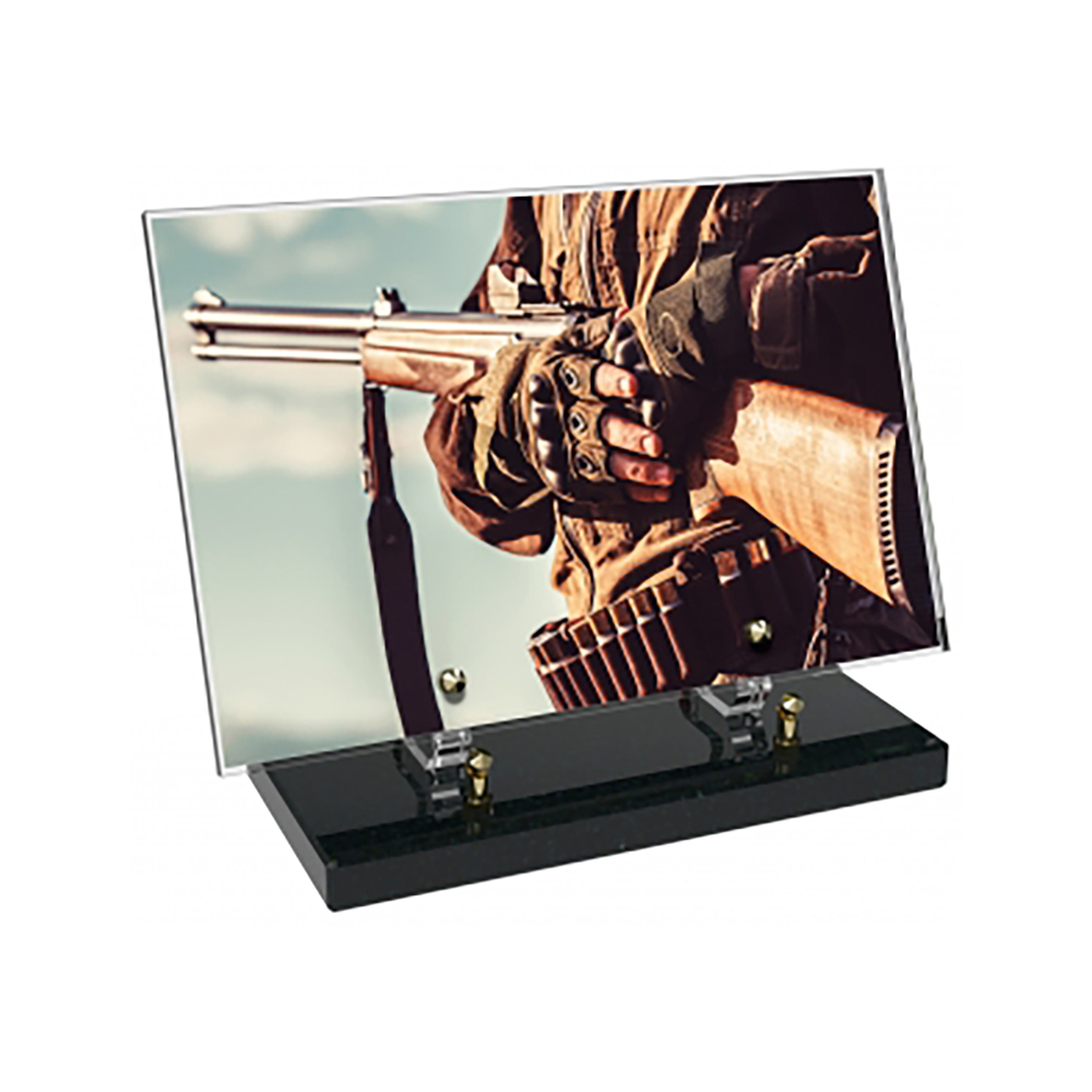 Plaque funéraire Rectangle Altuglas 30x20 - Chasse – Plaques Funéraires Créations® – vue complémentaire