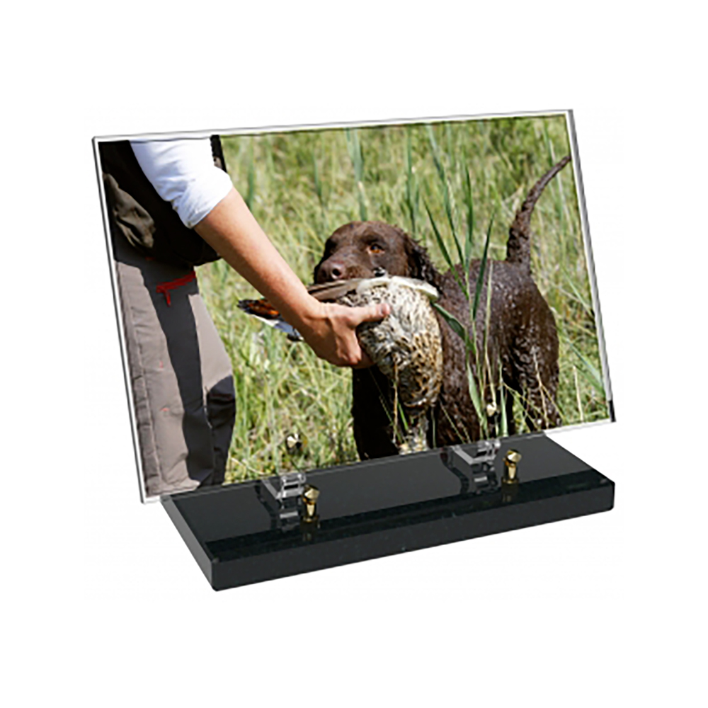 Plaque funéraire Rectangle Altuglas 30x20 - Chasse – Plaques Funéraires Créations® – vue complémentaire