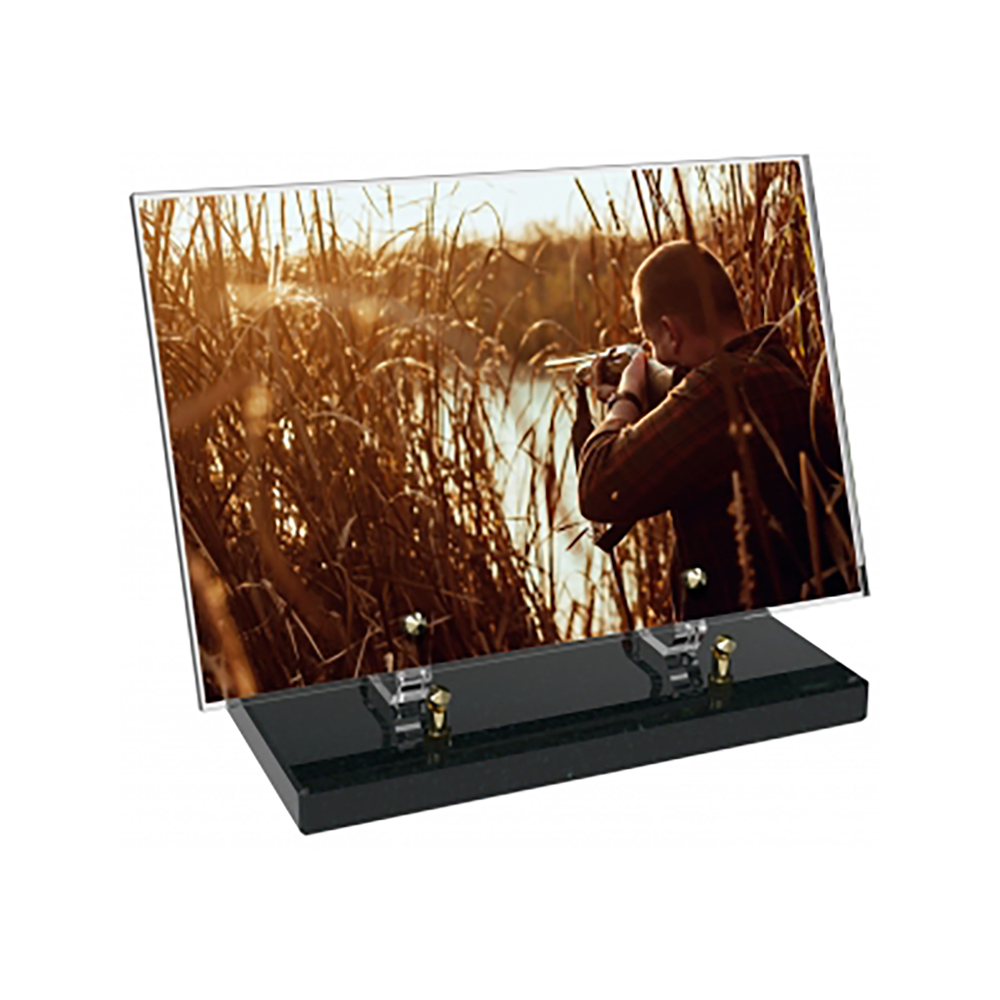 Plaque funéraire Rectangle Altuglas 30x20 - Chasse – Plaques Funéraires Créations® – vue complémentaire