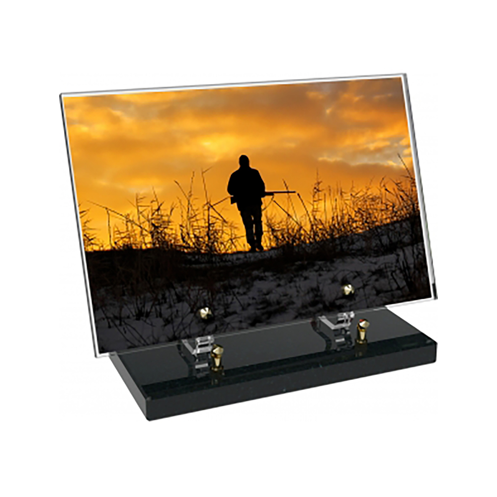 Plaque funéraire Rectangle Altuglas 30x20 - Chasse – Plaques Funéraires Créations®