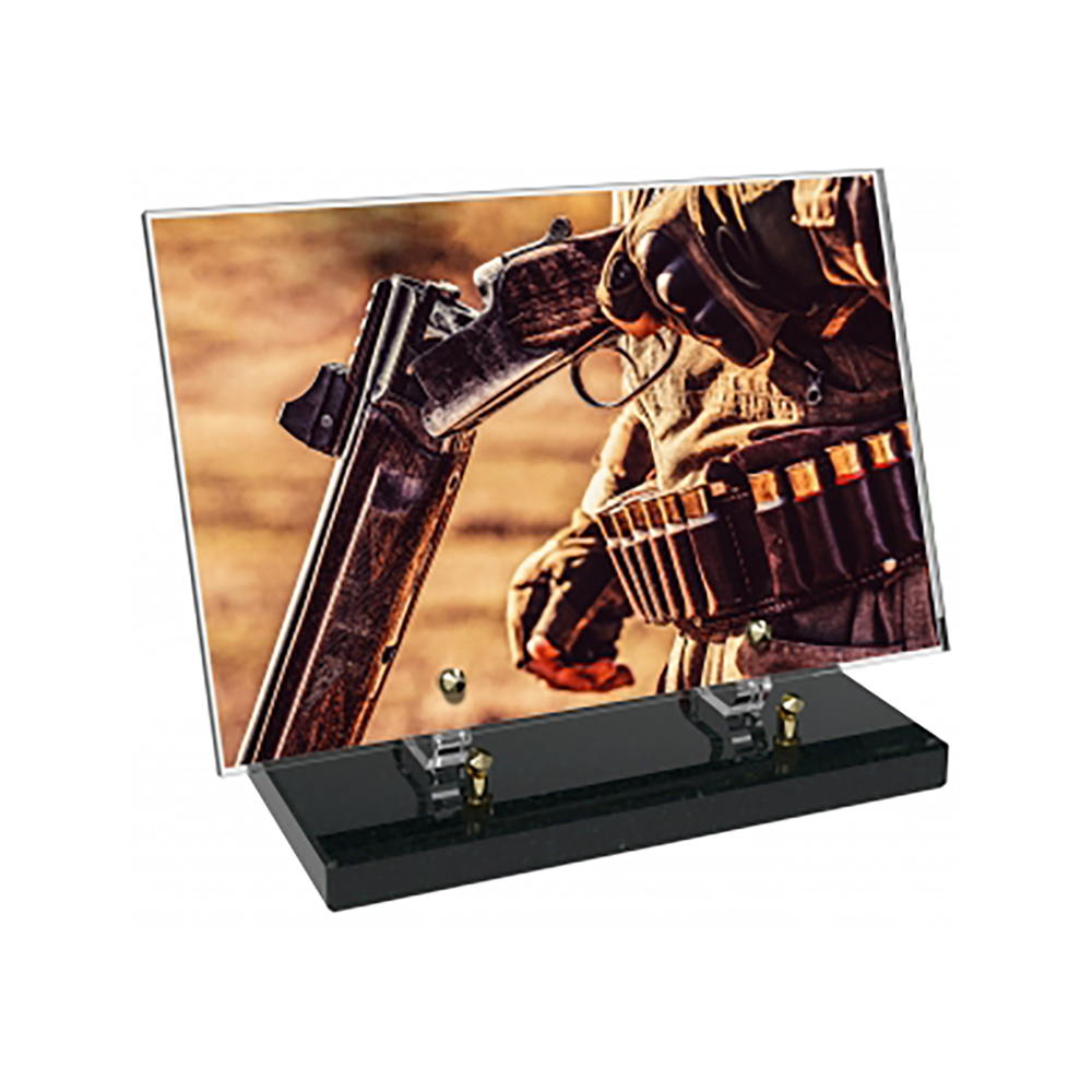 Plaque funéraire Rectangle Altuglas 30x20 - Chasse – Plaques Funéraires Créations® – vue complémentaire