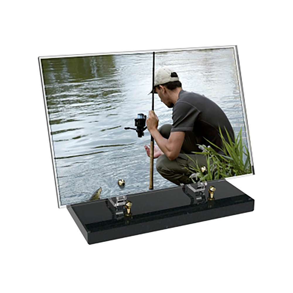 Plaque funéraire Rectangle Altuglas 30x20 - Pêche – Plaques Funéraires Créations®