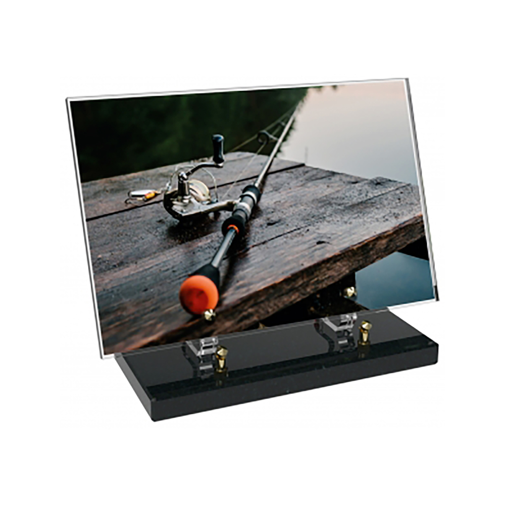 Plaque funéraire Rectangle Altuglas 30x20 - Pêche – Plaques Funéraires Créations® – vue complémentaire