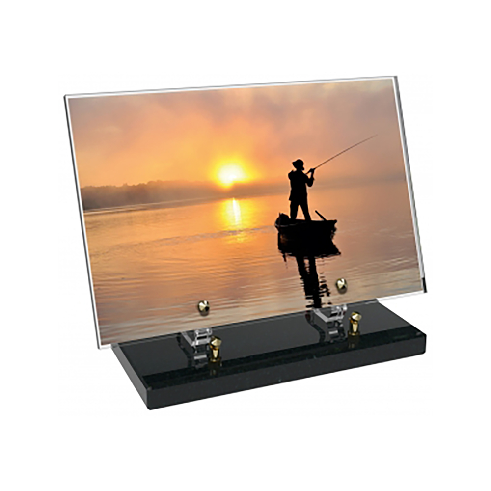 Plaque funéraire Rectangle Altuglas 30x20 - Pêche – Plaques Funéraires Créations® – vue complémentaire