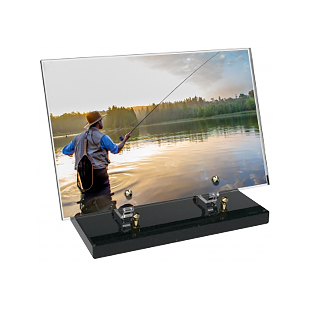 Plaque funéraire Rectangle Altuglas 30x20 - Pêche – Plaques Funéraires Créations® – vue complémentaire