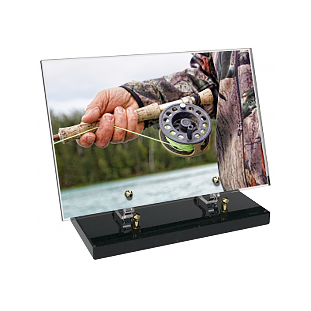Plaque funéraire Rectangle Altuglas 30x20 - Pêche – Plaques Funéraires Créations® – vue complémentaire