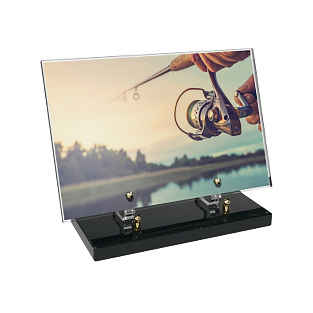 Plaque funéraire Rectangle Altuglas 30x20 - Pêche – Plaques Funéraires Créations® – vue complémentaire