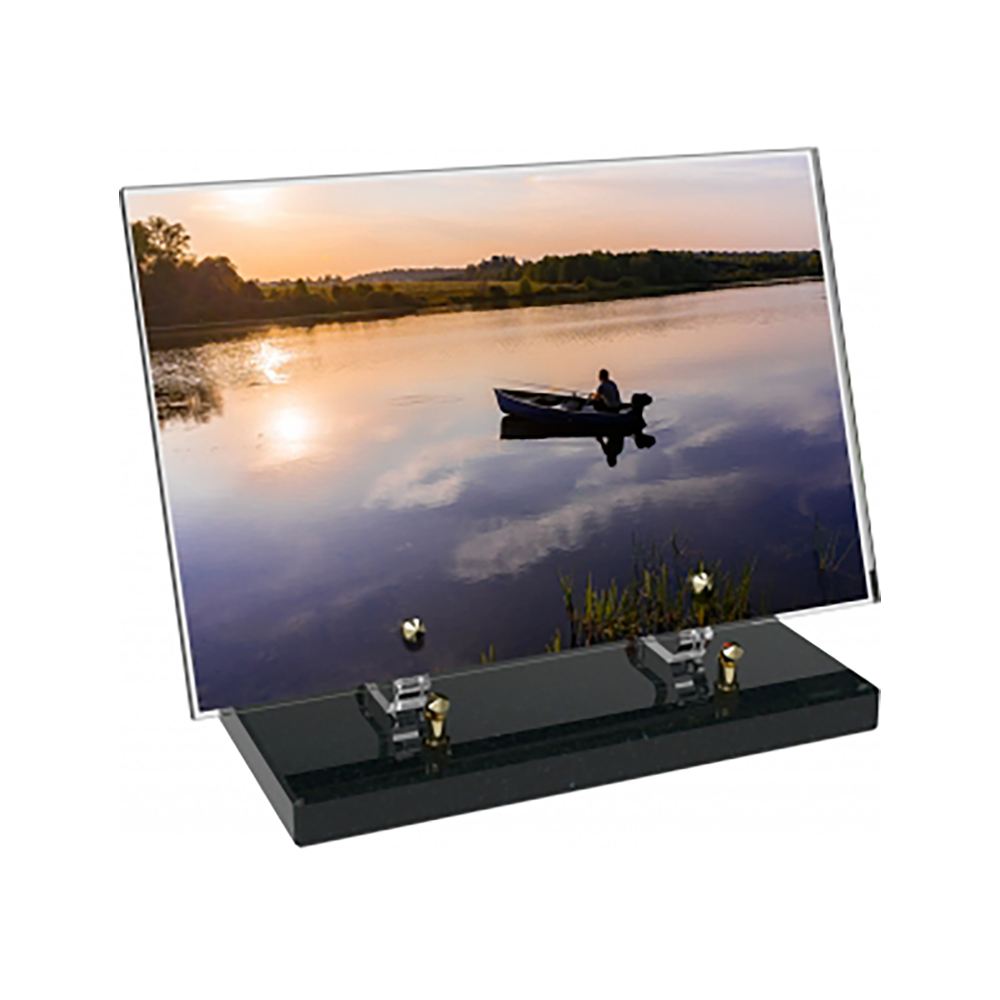 Plaque funéraire Rectangle Altuglas 30x20 - Pêche – Plaques Funéraires Créations® – vue complémentaire