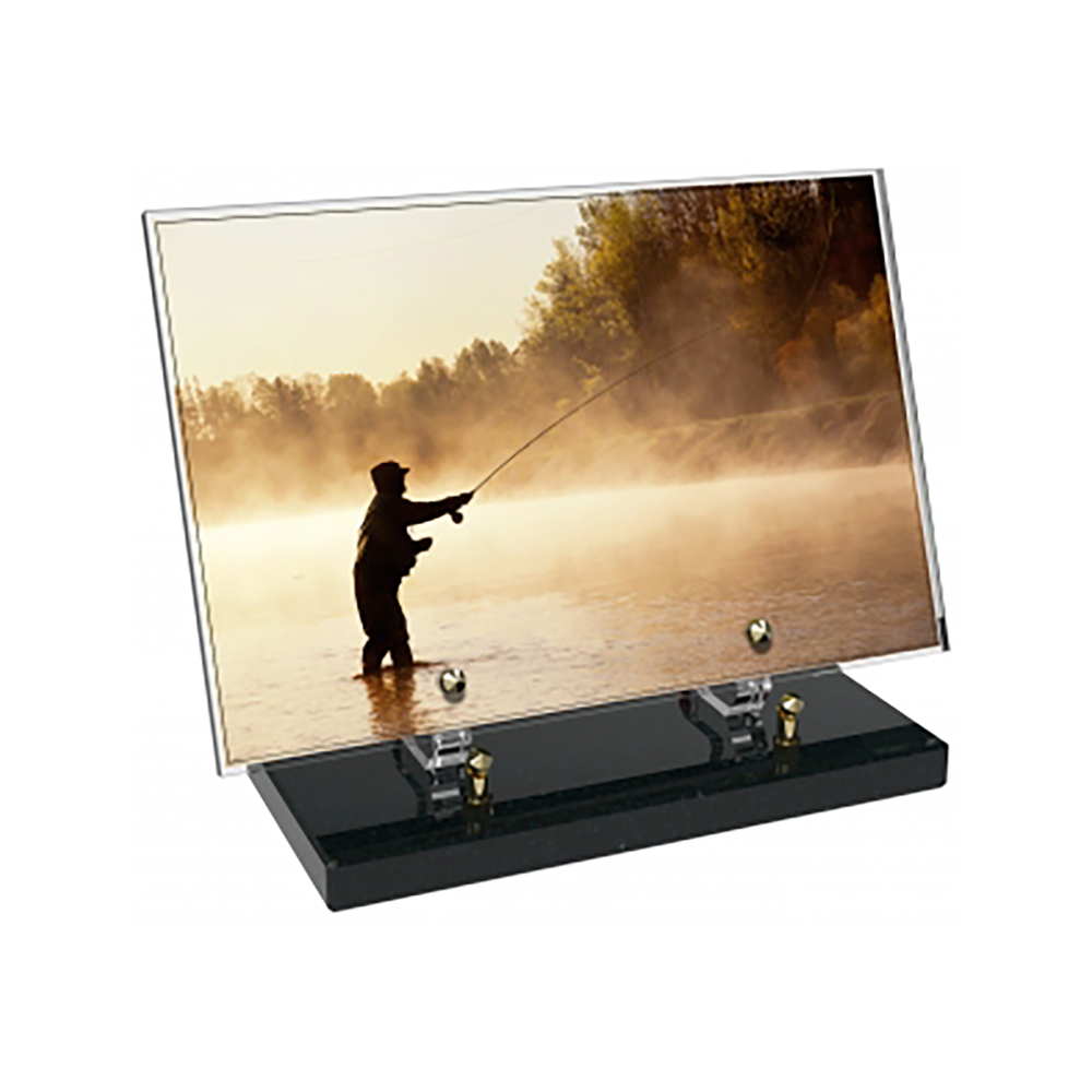 Plaque funéraire Rectangle Altuglas 30x20 - Pêche – Plaques Funéraires Créations® – vue complémentaire