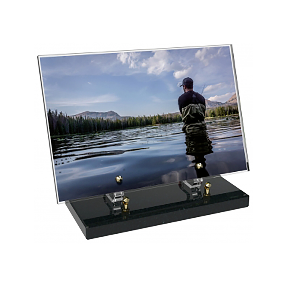 Plaque funéraire Rectangle Altuglas 30x20 - Pêche – Plaques Funéraires Créations® – vue complémentaire