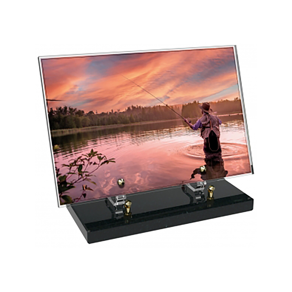 Plaque funéraire Rectangle Altuglas 30x20 - Pêche – Plaques Funéraires Créations® – vue complémentaire