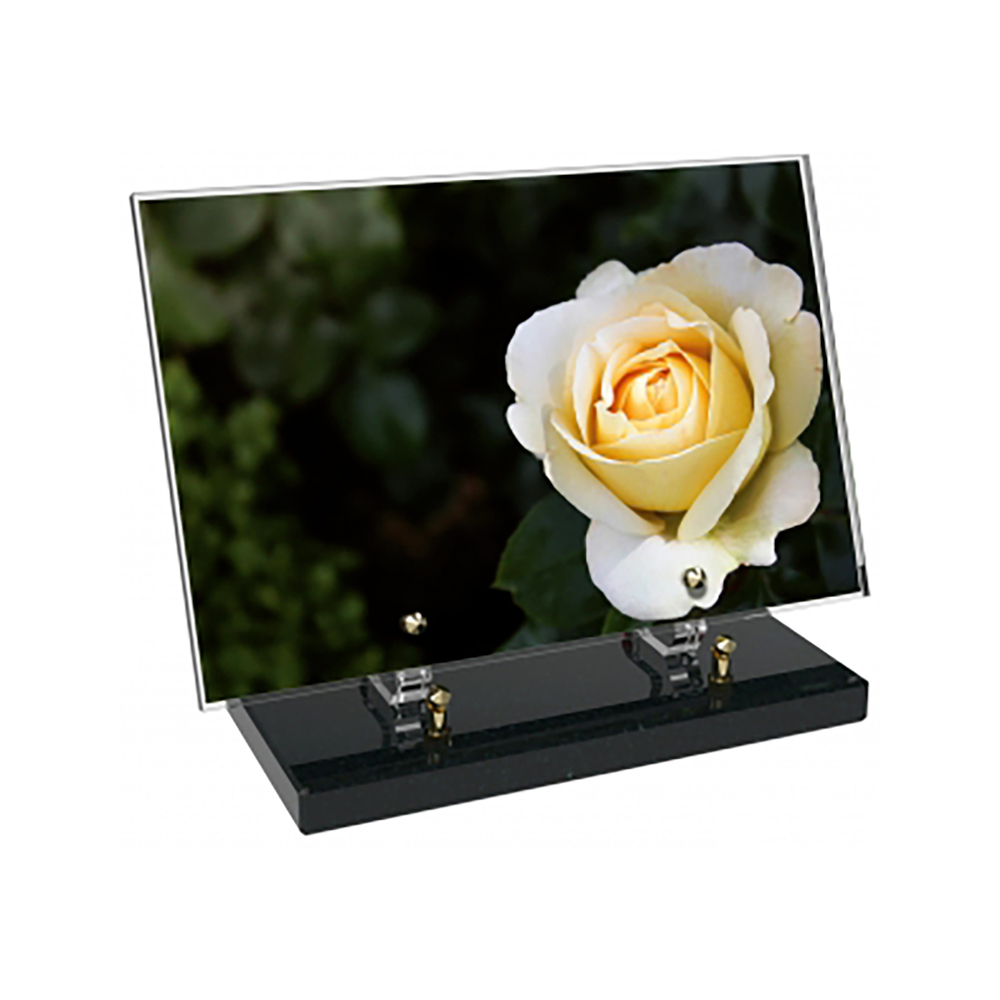 Plaque funéraire Rectangle Altuglas 30x20 - Fleurs – Plaques Funéraires Créations® – vue complémentaire