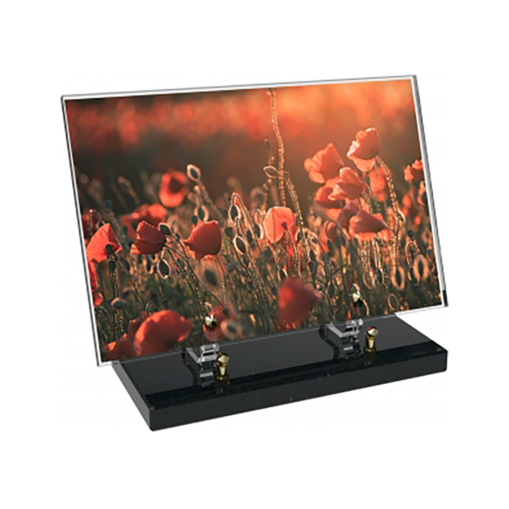 Plaque funéraire Rectangle Altuglas 30x20 - Fleurs – Plaques Funéraires Créations® – vue complémentaire