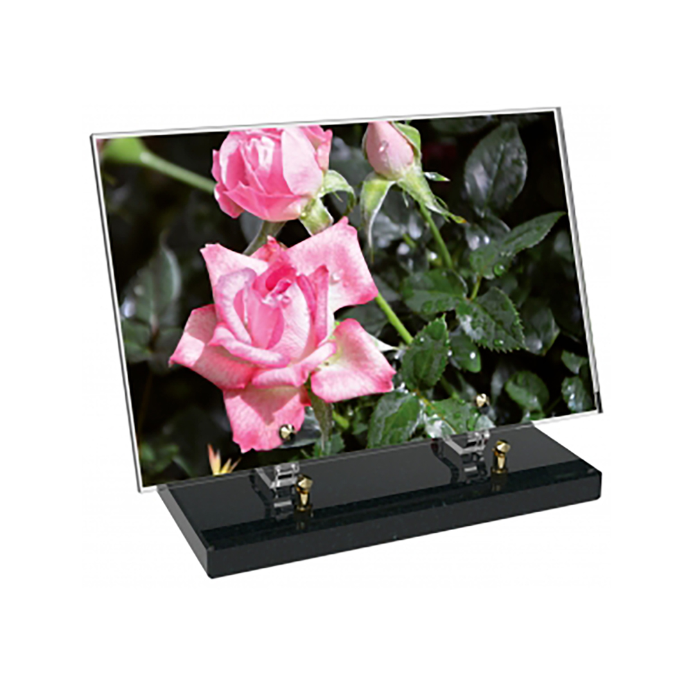 Plaque funéraire Rectangle Altuglas 30x20 - Fleurs – Plaques Funéraires Créations® – vue complémentaire