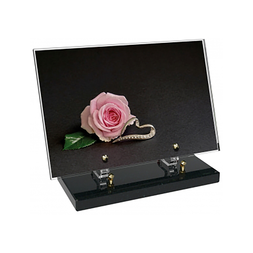 Plaque funéraire Rectangle Altuglas 30x20 - Fleurs – Plaques Funéraires Créations® – vue complémentaire
