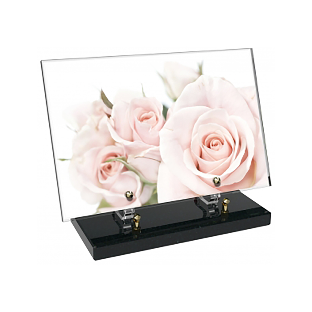 Plaque funéraire Rectangle Altuglas 30x20 - Fleurs – Plaques Funéraires Créations® – vue complémentaire