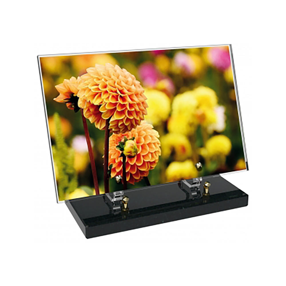 Plaque funéraire Rectangle Altuglas 30x20 - Fleurs – Plaques Funéraires Créations® – vue complémentaire